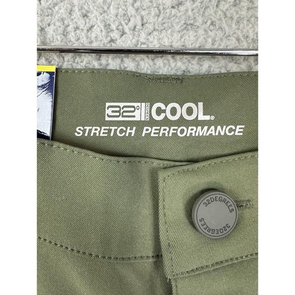 32 Degrees Cool Golf Chino Pants Men 32x29 Green Regular Fit Stretch Performance - Picture 7 of 9